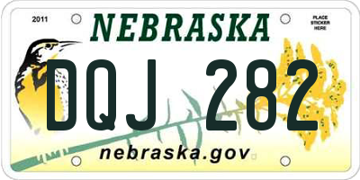 NE license plate DQJ282
