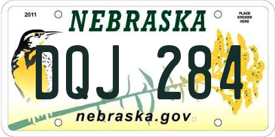 NE license plate DQJ284