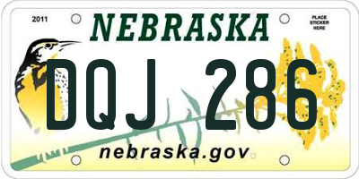 NE license plate DQJ286