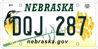 NE license plate DQJ287