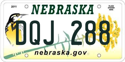 NE license plate DQJ288