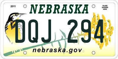 NE license plate DQJ294