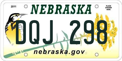 NE license plate DQJ298