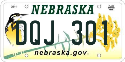 NE license plate DQJ301
