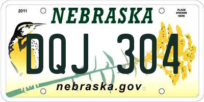 NE license plate DQJ304