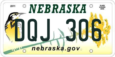 NE license plate DQJ306