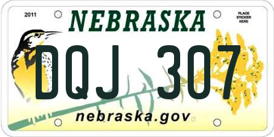 NE license plate DQJ307