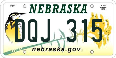 NE license plate DQJ315