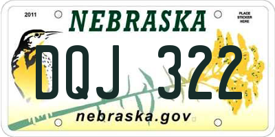 NE license plate DQJ322