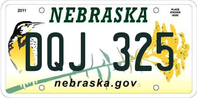 NE license plate DQJ325