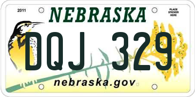 NE license plate DQJ329