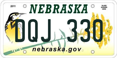 NE license plate DQJ330