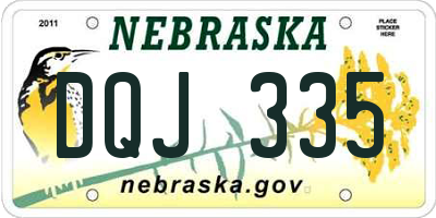 NE license plate DQJ335