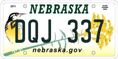 NE license plate DQJ337
