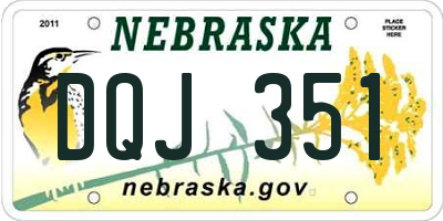 NE license plate DQJ351