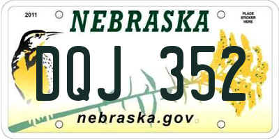 NE license plate DQJ352