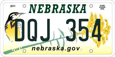 NE license plate DQJ354
