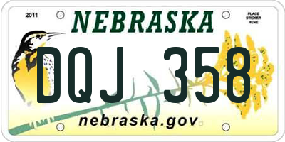 NE license plate DQJ358