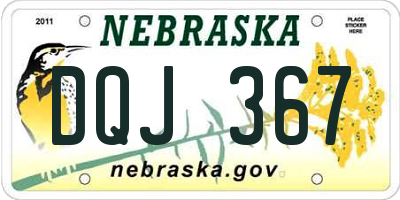 NE license plate DQJ367