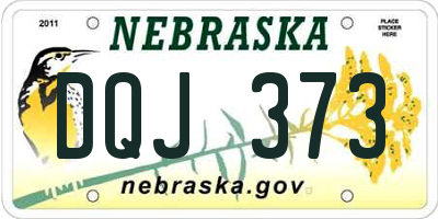 NE license plate DQJ373