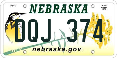 NE license plate DQJ374