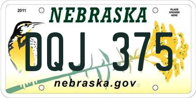 NE license plate DQJ375