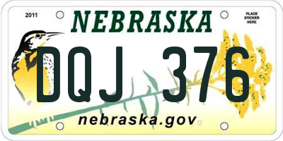 NE license plate DQJ376