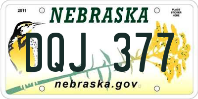 NE license plate DQJ377
