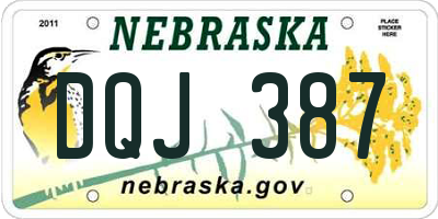 NE license plate DQJ387