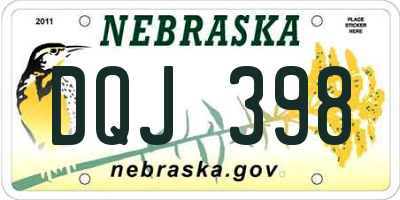 NE license plate DQJ398