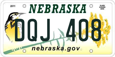 NE license plate DQJ408