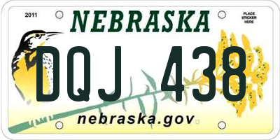 NE license plate DQJ438