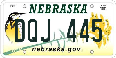 NE license plate DQJ445