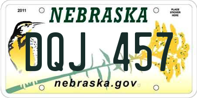 NE license plate DQJ457