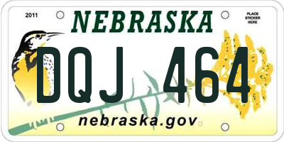 NE license plate DQJ464