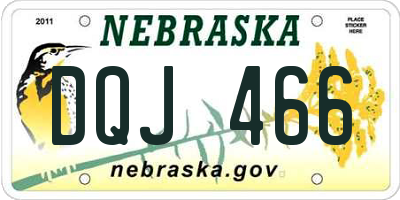 NE license plate DQJ466