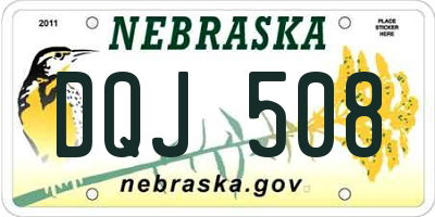 NE license plate DQJ508
