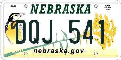 NE license plate DQJ541