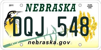 NE license plate DQJ548