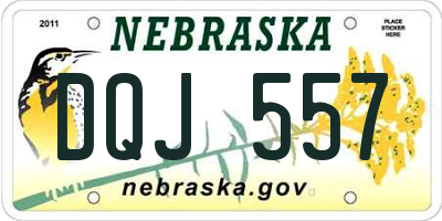 NE license plate DQJ557