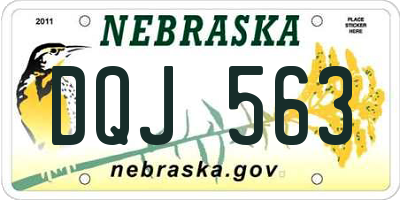 NE license plate DQJ563