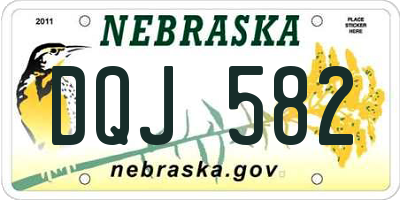 NE license plate DQJ582