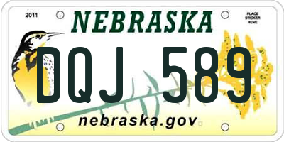 NE license plate DQJ589