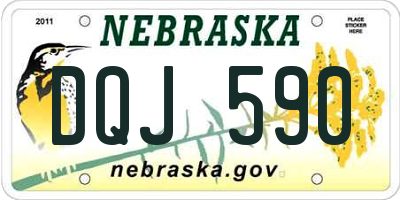 NE license plate DQJ590