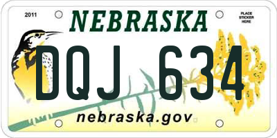 NE license plate DQJ634