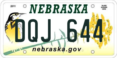 NE license plate DQJ644