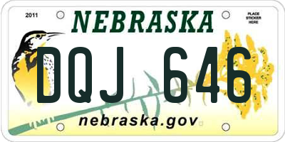 NE license plate DQJ646
