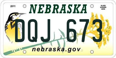 NE license plate DQJ673