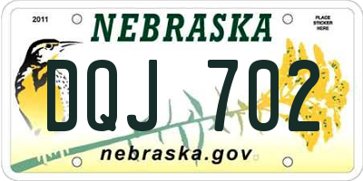 NE license plate DQJ702