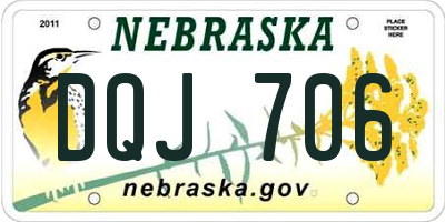 NE license plate DQJ706